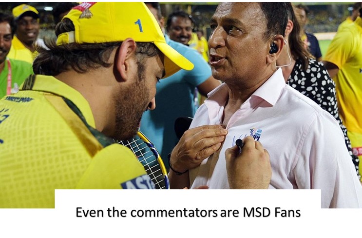 even the commentators are msd fans